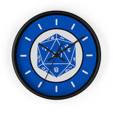Load image into Gallery viewer, NAT-20 - the perfect roll and the perfect wall clock for your game room. Make every second count! Accent any room with this unique, high quality Wall Clock with cool gamer designed face. Fits in any decor with three variations of frames in natural wood, black, and white along with two hand colors of black or white.
