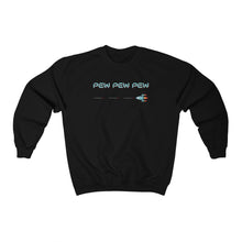 Load image into Gallery viewer, Pew Pew Pew - Zooming Ship Firing Missiles - Unisex Sweatshirt