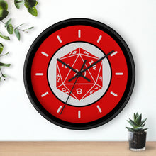 Load image into Gallery viewer, NAT-20 in RED - The Perfect Roll - Game Room Wall Clock