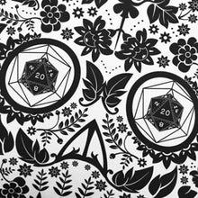Load image into Gallery viewer, π 20 Sided Eyes Sugar Skull π Cool gaming designed Game Room Pillow with black Sugar Skull that has 20 sided dice for eyes. Description: Game room accents shouldn't be underrated. These beautiful indoor pillows come in two sizes. by Red Fox Brand