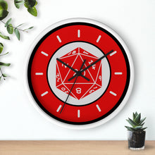 Load image into Gallery viewer, NAT-20 in RED - The Perfect Roll - Game Room Wall Clock