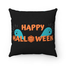 Load image into Gallery viewer, Happy Halloween Gamer Style - RPG 20 Sided Dice - Game Room Pillow
