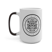 Load image into Gallery viewer, 20 Sided Eyes - Sugar Skull Circle - Magic Color Changing Mug