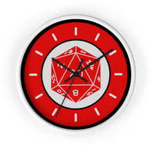Load image into Gallery viewer, NAT-20 in RED - The Perfect Roll - Game Room Wall Clock