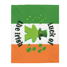 Load image into Gallery viewer, Luck of the Irish Meeple - Velveteen Plush Blanket