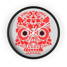 Load image into Gallery viewer, 20 Sided Eyes - RED Sugar Skull - Game Room Wall Clock