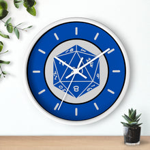 Load image into Gallery viewer, NAT-20 - the perfect roll and the perfect wall clock for your game room. Make every second count! Accent any room with this unique, high quality Wall Clock with cool gamer designed face. Fits in any decor with three variations of frames in natural wood, black, and white along with two hand colors of black or white.