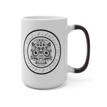 Load image into Gallery viewer, 20 Sided Eyes - Sugar Skull Circle - Magic Color Changing Mug