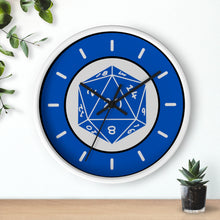 Load image into Gallery viewer, NAT-20 - the perfect roll and the perfect wall clock for your game room. Make every second count! Accent any room with this unique, high quality Wall Clock with cool gamer designed face. Fits in any decor with three variations of frames in natural wood, black, and white along with two hand colors of black or white.