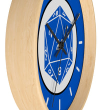 Load image into Gallery viewer, NAT-20 - the perfect roll and the perfect wall clock for your game room. Make every second count! Accent any room with this unique, high quality Wall Clock with cool gamer designed face. Fits in any decor with three variations of frames in natural wood, black, and white along with two hand colors of black or white.