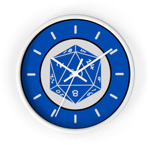Load image into Gallery viewer, NAT-20 - the perfect roll and the perfect wall clock for your game room. Make every second count! Accent any room with this unique, high quality Wall Clock with cool gamer designed face. Fits in any decor with three variations of frames in natural wood, black, and white along with two hand colors of black or white.