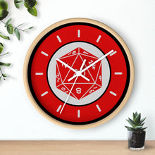 Load image into Gallery viewer, NAT-20 in RED - The Perfect Roll - Game Room Wall Clock
