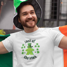 Load image into Gallery viewer, ☘️ Luck of the Irish Meeple ☘️ Your go-to LUCKY gamer Tee IS HERE!  Reach for it every Game Night!    Description: This updated unisex essential fits like one of your well-loved favorite tees. Super soft cotton and excellent quality print makes this tee the one you'll reach for again and again.