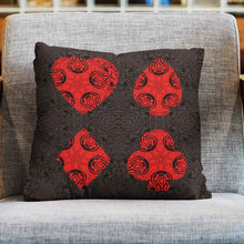 Load image into Gallery viewer, Paisley Poker Game Room Pillow with the four poker suits heart club spade and diamond