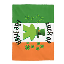 Load image into Gallery viewer, Luck of the Irish Meeple - Velveteen Plush Blanket