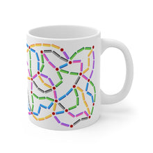 Load image into Gallery viewer, π Railroad Junction - Gamer Mug π    Anyone who loves railroad games like, "Ticket to Ride" and "Railroad Tycoon," will appreciate this delightful railway themed gamer mug.