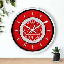 Load image into Gallery viewer, NAT-20 in RED - The Perfect Roll - Game Room Wall Clock