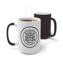 Load image into Gallery viewer, 20 Sided Eyes - Sugar Skull Circle - Magic Color Changing Mug