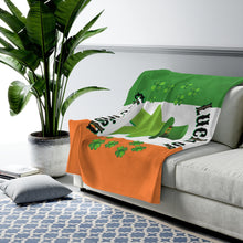 Load image into Gallery viewer, Luck of the Irish Meeple - Velveteen Plush Blanket