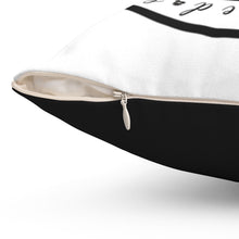 Load image into Gallery viewer, Cool gaming designed Game Room Pillow in Black and White with a sweet Sugar Skull ringed by "20 sided eyes." White on front with design, solid black on back side.