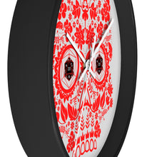 Load image into Gallery viewer, 20 Sided Eyes - RED Sugar Skull - Game Room Wall Clock