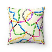 Load image into Gallery viewer, π Railroad Junction - Game Room Pillow π Anyone who loves railroad games like, "Ticket to Ride" and "Railroad Tycoon," will appreciate this delightful railway themed Game Room Pillow.