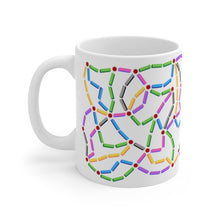 Load image into Gallery viewer, π Railroad Junction - Gamer Mug π    Anyone who loves railroad games like, "Ticket to Ride" and "Railroad Tycoon," will appreciate this delightful railway themed gamer mug.