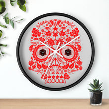 Load image into Gallery viewer, 20 Sided Eyes - RED Sugar Skull - Game Room Wall Clock