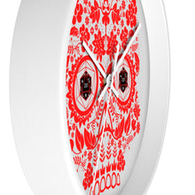 Load image into Gallery viewer, 20 Sided Eyes - RED Sugar Skull - Game Room Wall Clock