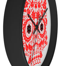 Load image into Gallery viewer, 20 Sided Eyes - RED Sugar Skull - Game Room Wall Clock