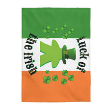 Load image into Gallery viewer, Luck of the Irish Meeple - Velveteen Plush Blanket
