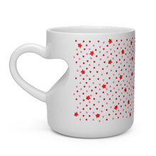 Load image into Gallery viewer, Valentine's Day Gift Mini Meeple Love heart shaped handle ceramic coffee mug
