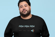 Load image into Gallery viewer, Pew Pew Pew - Zooming Ship Firing Missiles - Unisex Sweatshirt