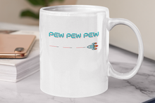 Load image into Gallery viewer, Pew Pew Pew - Zooming Ship Firing Missiles - Mug