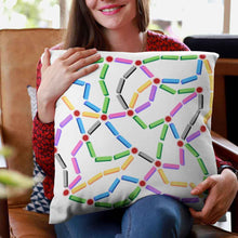 Load image into Gallery viewer, 🚂 Railroad Junction - Game Room Pillow 🚂 Anyone who loves railroad games like, "Ticket to Ride" and "Railroad Tycoon," will appreciate this delightful railway themed Game Room Pillow. Description: Game room accents shouldn't be underrated. These beautiful indoor pillows come in two sizes.