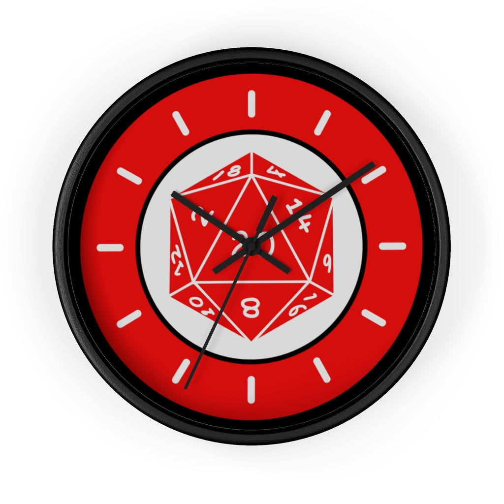 NAT-20 in RED - The Perfect Roll - Game Room Wall Clock