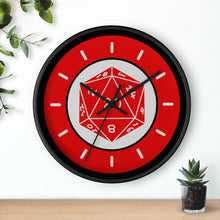 Load image into Gallery viewer, NAT-20 in RED - The Perfect Roll - Game Room Wall Clock
