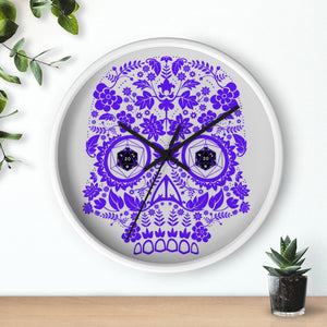 20 Sided Eyes - Purple Sugar Skull - Game Room Wall Clock
