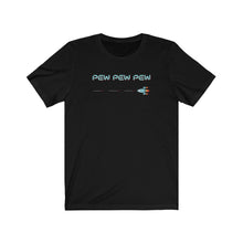 Load image into Gallery viewer, Pew Pew Pew - Zooming Ship Firing Missiles - Unisex T-shirt
