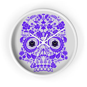 20 Sided Eyes - Purple Sugar Skull - Game Room Wall Clock