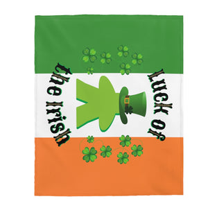 Luck of the Irish Meeple - Velveteen Plush Blanket