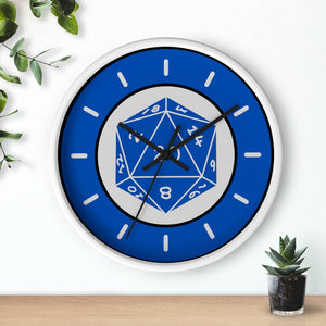 NAT-20 - the perfect roll and the perfect wall clock for your game room.     Make every second count! Accent any room with this unique, high quality Wall Clock with cool gamer designed face.  Fits in any decor with three variations of frames in natural wood, black, and white along with two hand colors of black or white.