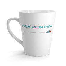 Load image into Gallery viewer, Pew Pew Pew - Zooming Ship Firing Missiles - Latte Mug
