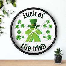 Load image into Gallery viewer, Luck of the Irish Meeple - Game Room Wall Clock

