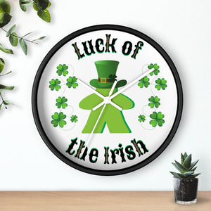 Luck of the Irish Meeple - Game Room Wall Clock