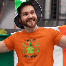 Load image into Gallery viewer, ☘️ Luck of the Irish Meeple ☘️ Your go-to LUCKY gamer Tee IS HERE!  Reach for it every Game Night!    Description: This updated unisex essential fits like one of your well-loved favorite tees. Super soft cotton and excellent quality print makes this tee the one you&#39;ll reach for again and again.
