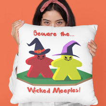 Load image into Gallery viewer, 😈 Wicked Meeples 😈 Oh, those Wicked Meeples!  Deck out your game room with this funny meeple pillow.   Game Room Pillow Decor by Red Fox Brand
