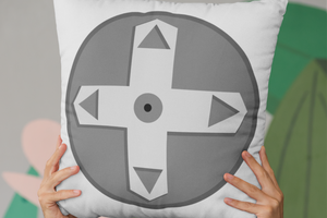 Hey gamers!  Check out this video game controller designed Game Room Pillow highlighting the essential D-Pad.