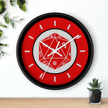 Load image into Gallery viewer, NAT-20 in RED - The Perfect Roll - Game Room Wall Clock
