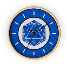 Load image into Gallery viewer, NAT-20 - the perfect roll and the perfect wall clock for your game room.     Make every second count! Accent any room with this unique, high quality Wall Clock with cool gamer designed face.  Fits in any decor with three variations of frames in natural wood, black, and white along with two hand colors of black or white.

